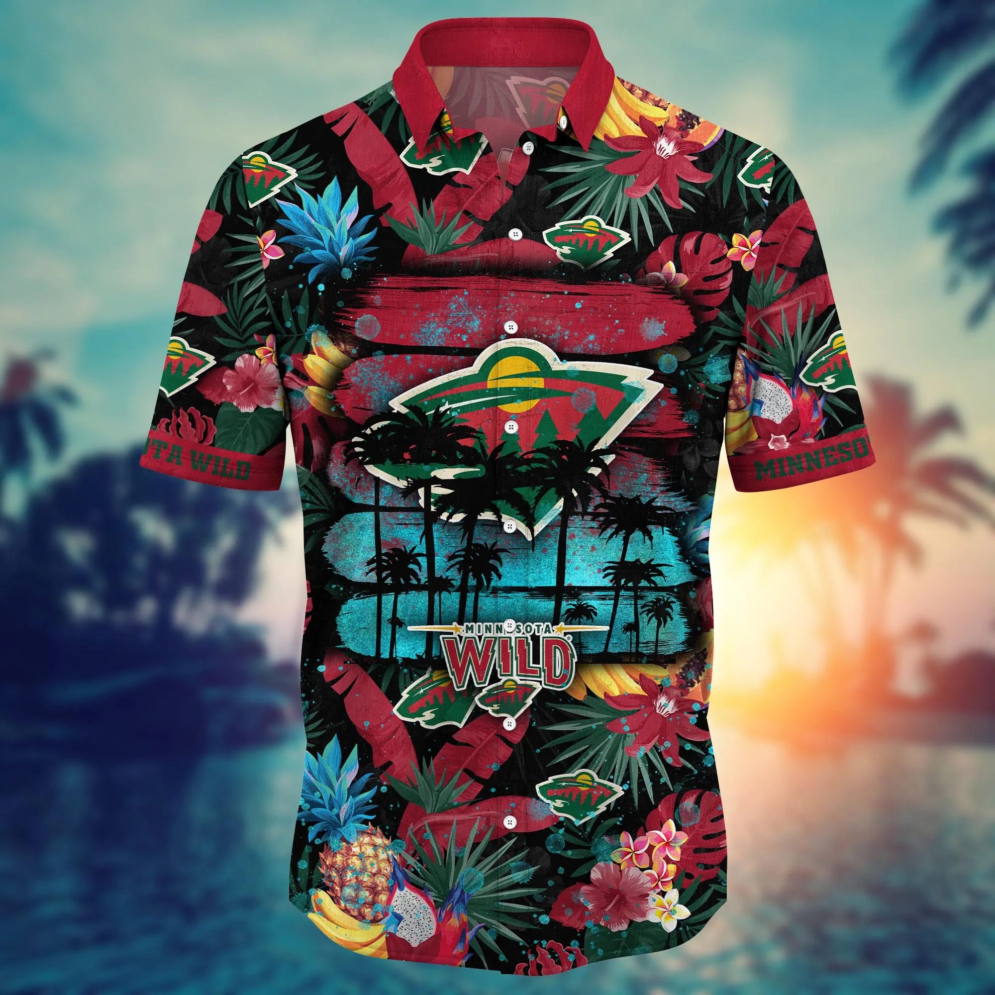 Minnesota Wild NHL Hawaiian Shirt Road Tripstime Aloha Shirt
