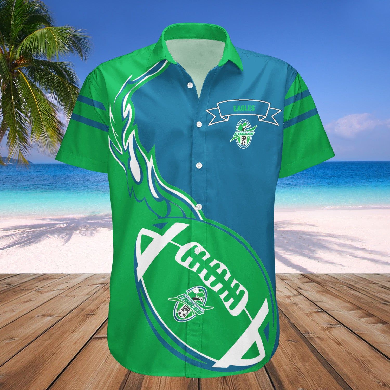 Mississauga Eagles Fc Hawaii Shirt Flame Ball – Ca Soccer