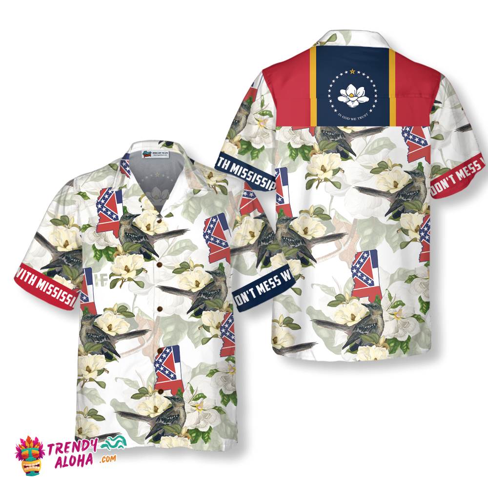 Mississippi Mockingbird And Magnolia Hawaiian Shirt Mississippi Mockingbird And Magnolia Hawaiian Shirt