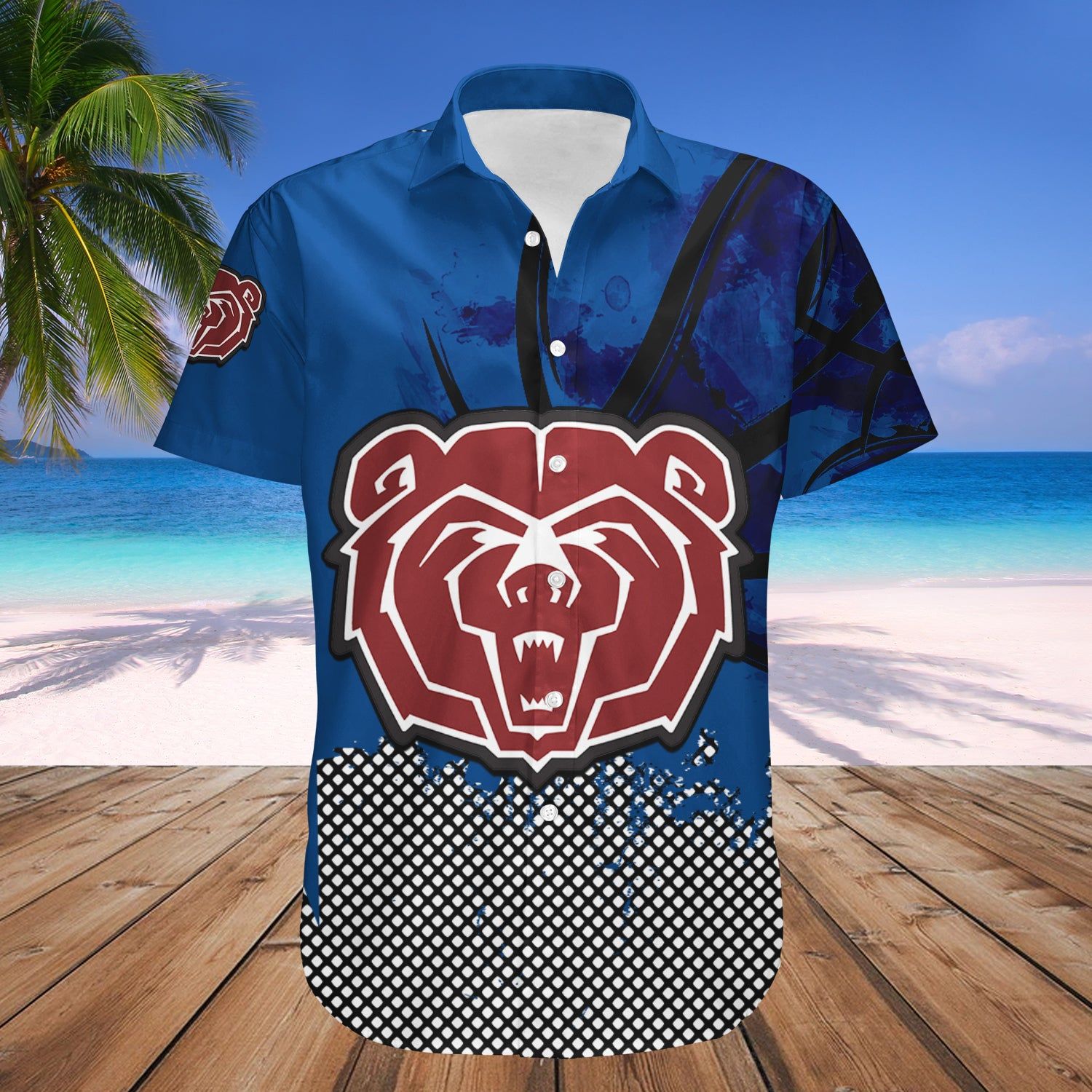 Missouri State Bears Hawaii Shirt Basketball Net Grunge Pattern – NCAA