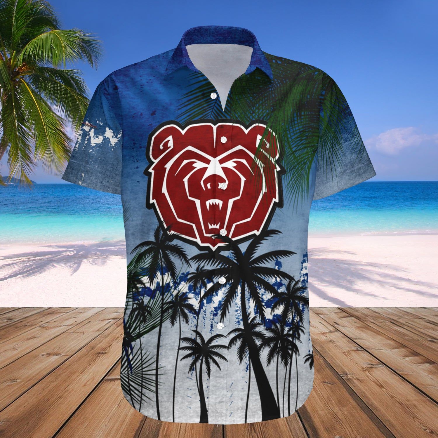 Missouri State Bears Hawaii Shirt Coconut Tree Tropical Grunge – NCAA