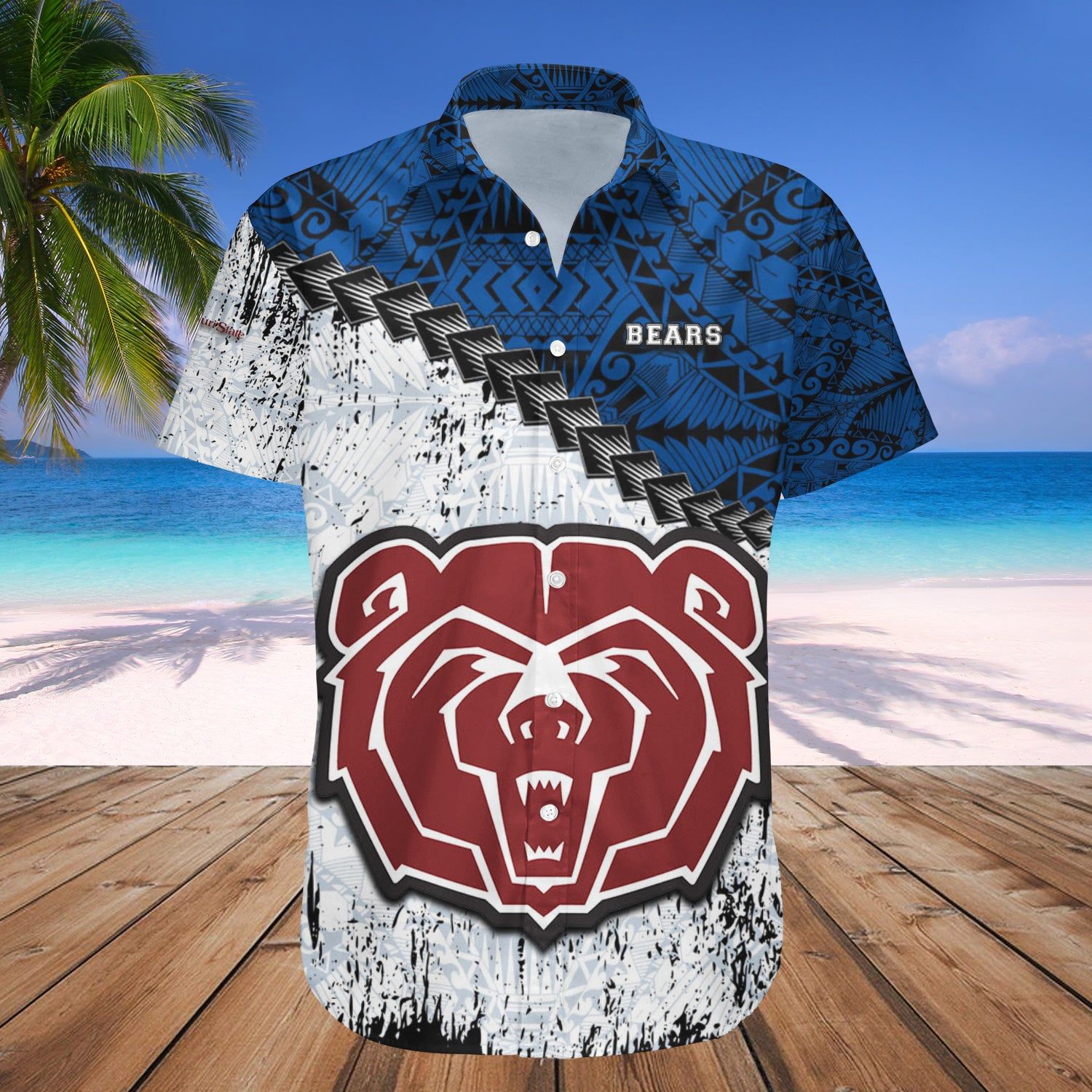 Missouri State Bears Hawaii Shirt Grunge Polynesian Tattoo – NCAA