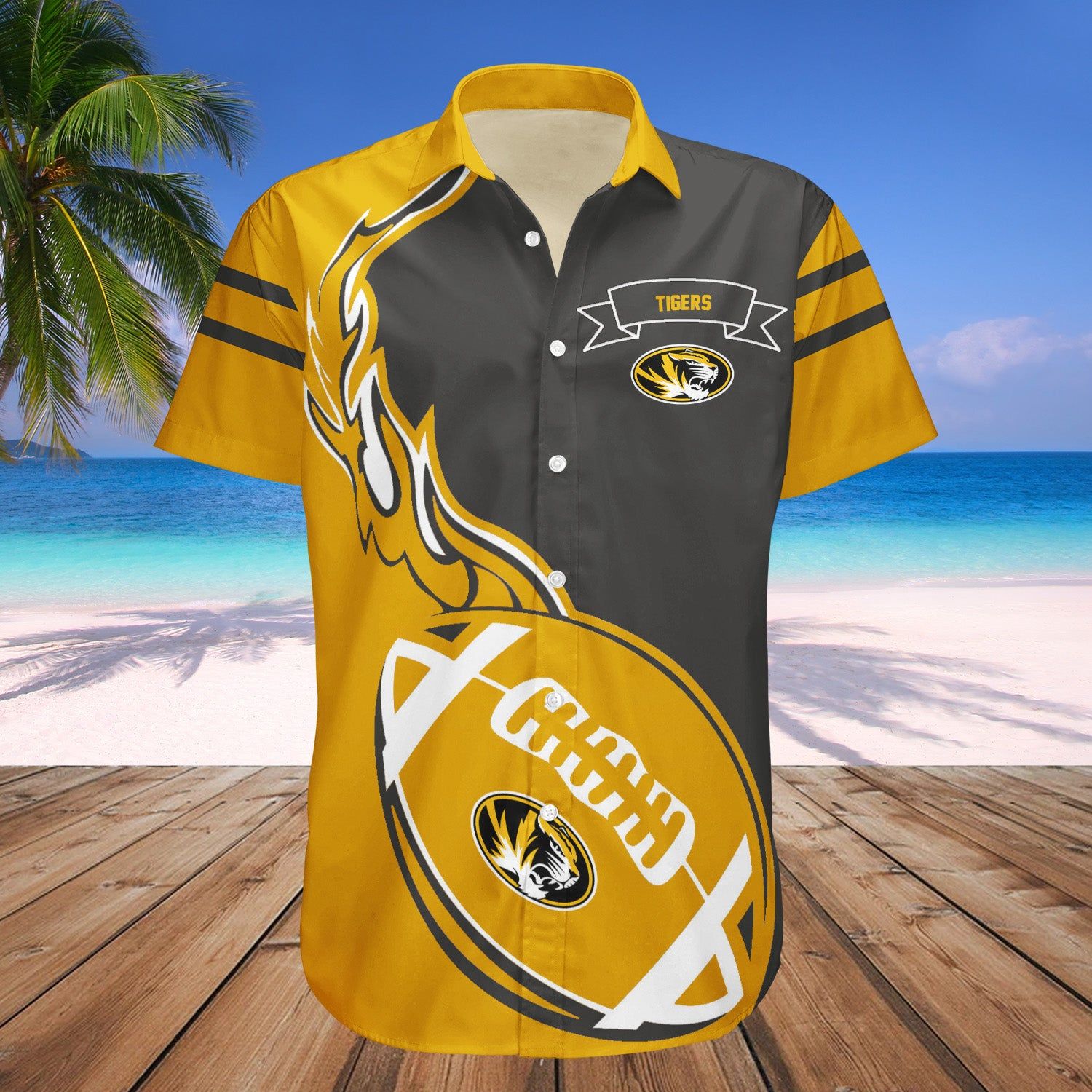 Missouri Tigers Hawaii Shirt Flame Ball – NCAA