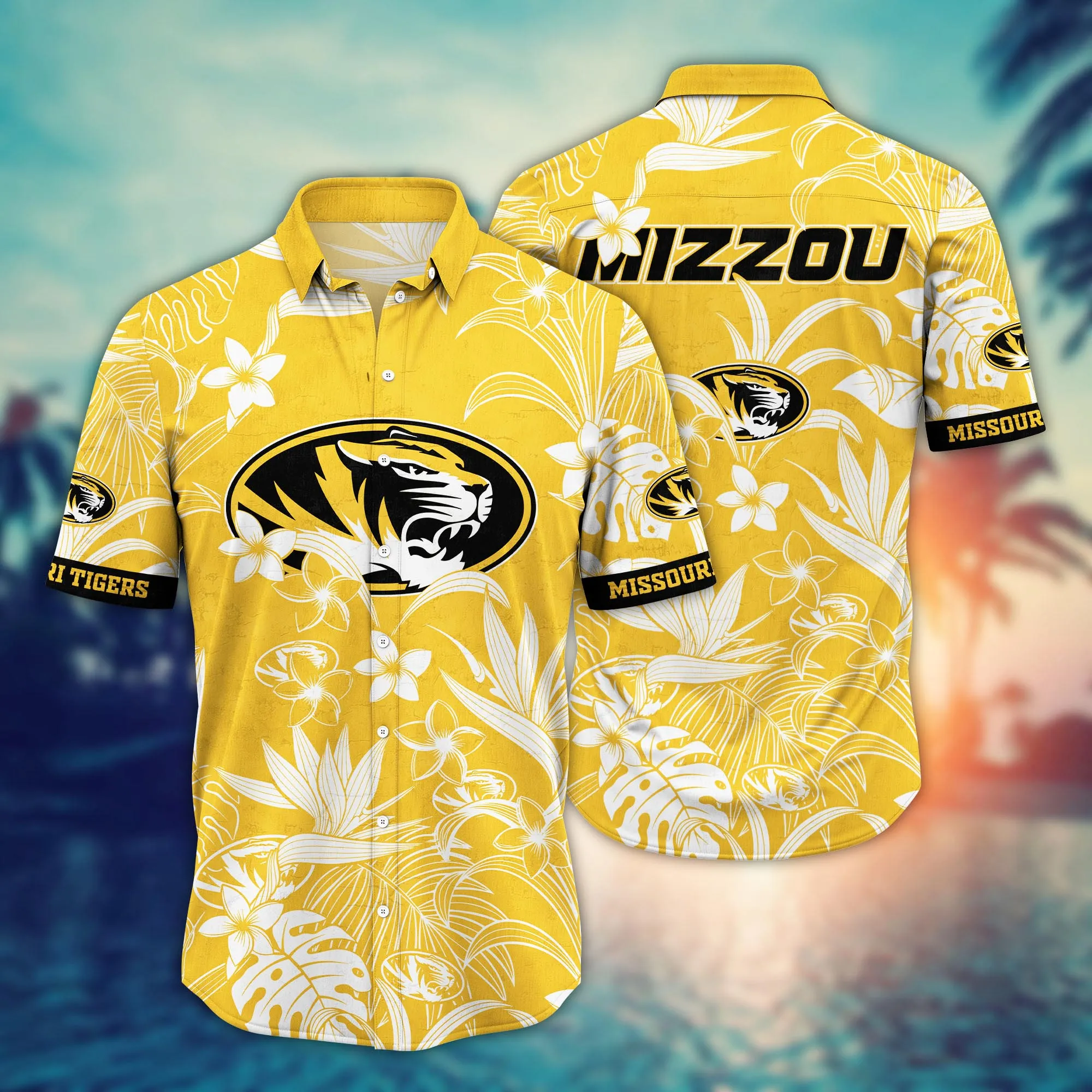 Missouri Tigers NCAA Hawaiian Shirt Tan Linestime Aloha Shirt