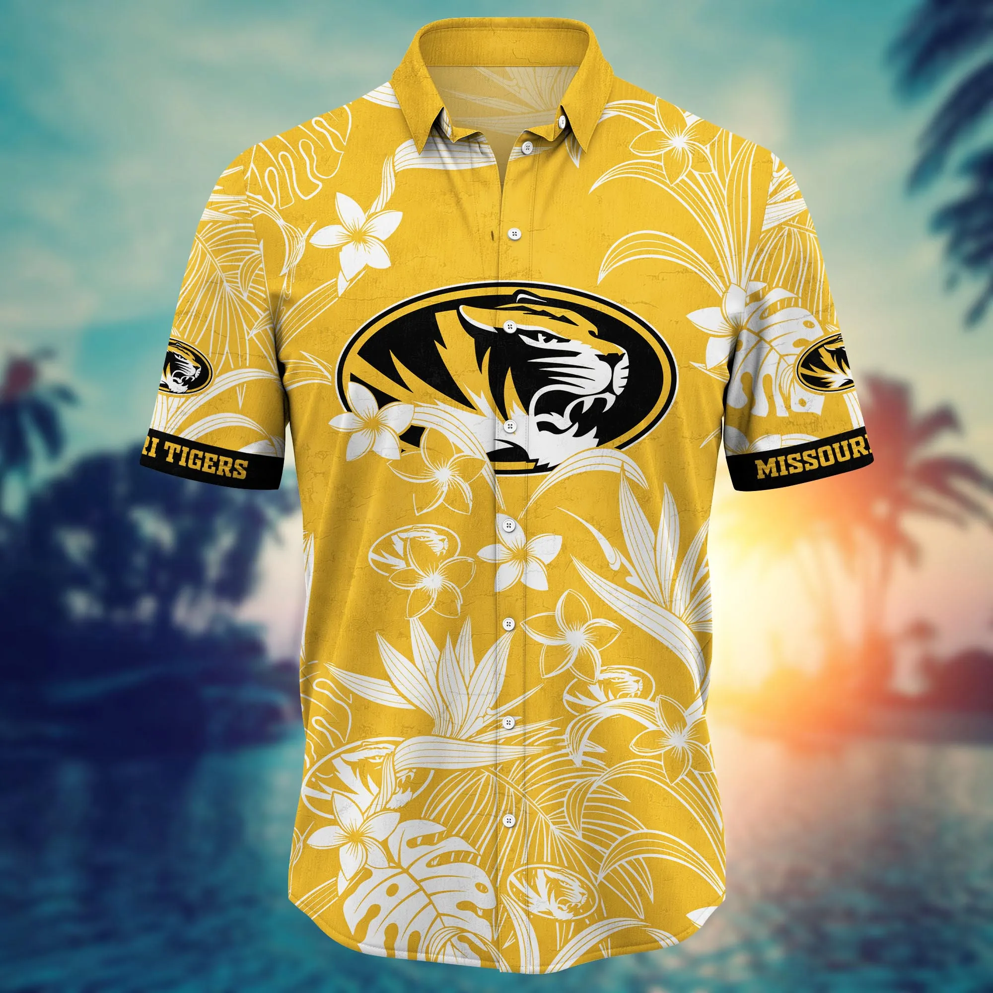 Missouri Tigers NCAA Hawaiian Shirt Tan Linestime Aloha Shirt