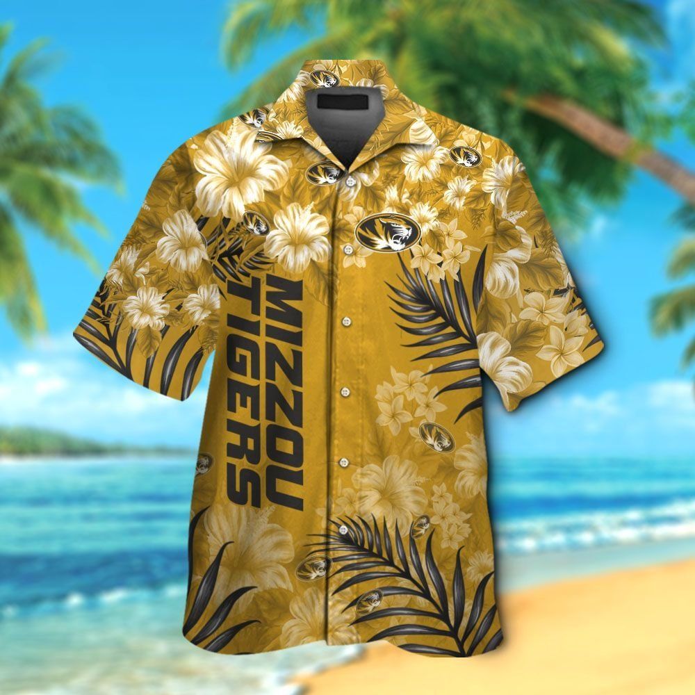 Missouri Tigers Short Sleeve Button Up Tropical Hawaiian Shirt VER01