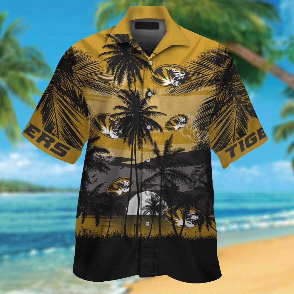 Missouri Tigers Short Sleeve Button Up Tropical Hawaiian Shirt VER02