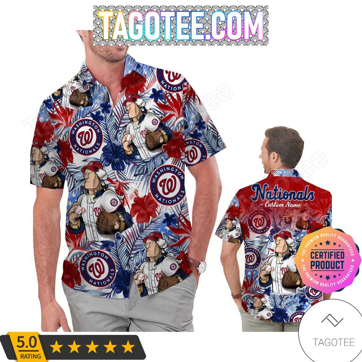 Mlb Washington Nationals Custom Name Trendy Hawaiian Shirt V4 Aloha Shirt