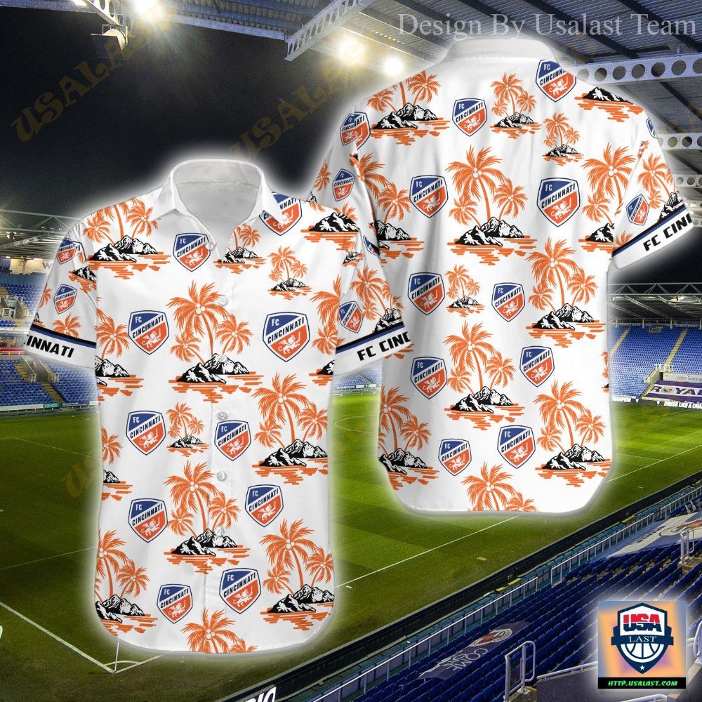Mls Fc Cincinnati Coconut Trees Trendy Hawaiian Shirt Aloha Shirt
