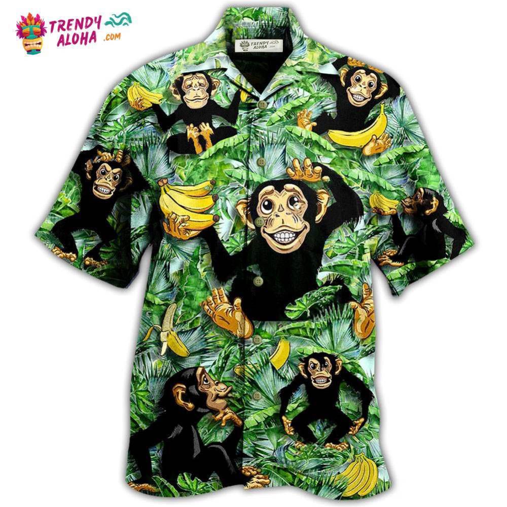 Monkey Loves Banana With Tree Hawaiian Shirt – Trendy Aloha