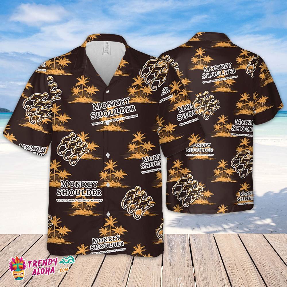 Monkey Shoulder Whiskey Hawaiian Coconut Island Pattern Monkey Shoulder Whiskey Hawaiian Coconut Island Pattern