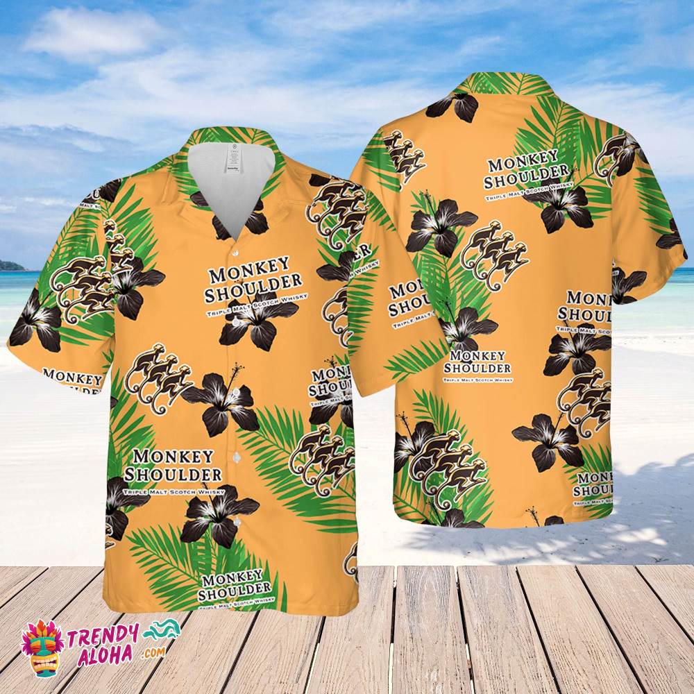 Monkey Shoulder Whiskey Hawaiian Hibiscus Flower Pattern,Tropical Beach Shirt, Hawaiian Flower Shirt, Hawaiian Beer Shirt Monkey Shoulder Whiskey Hawaiian Hibiscus Flower Pattern,Tropical Beach Shirt, Hawaiian Flower Shirt, Hawaiian Beer Shirt