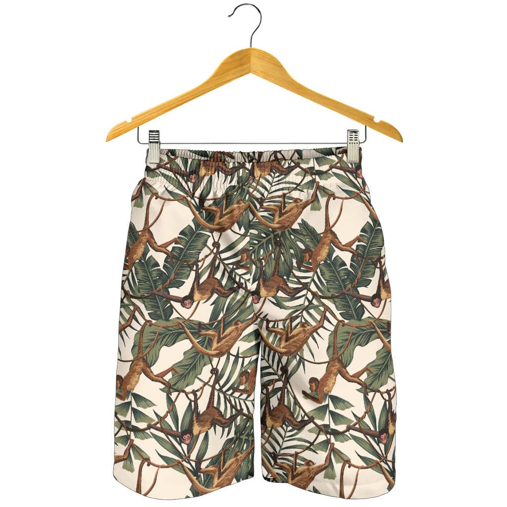 Monkey Tropical Leaves Background For Men Women Kid Shorts