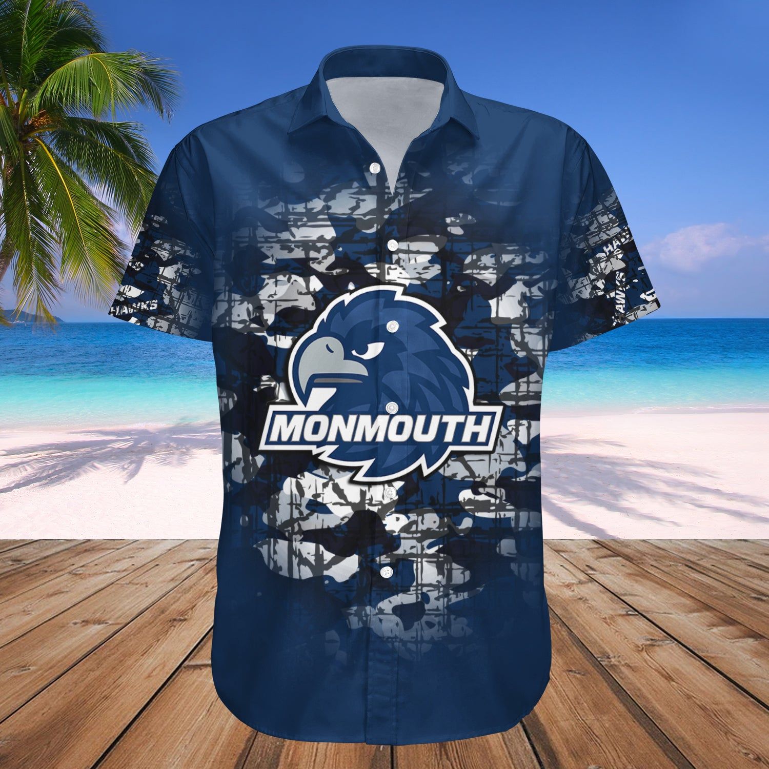 Monmouth Hawks Hawaii Shirt Camouflage Vintage – NCAA