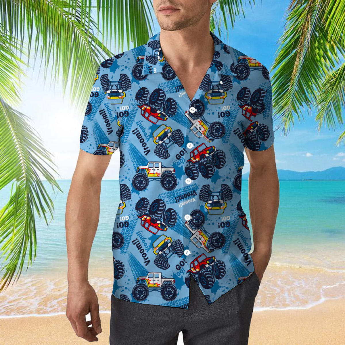 Monster Truck Cars Trendy Hawaiian Shirt