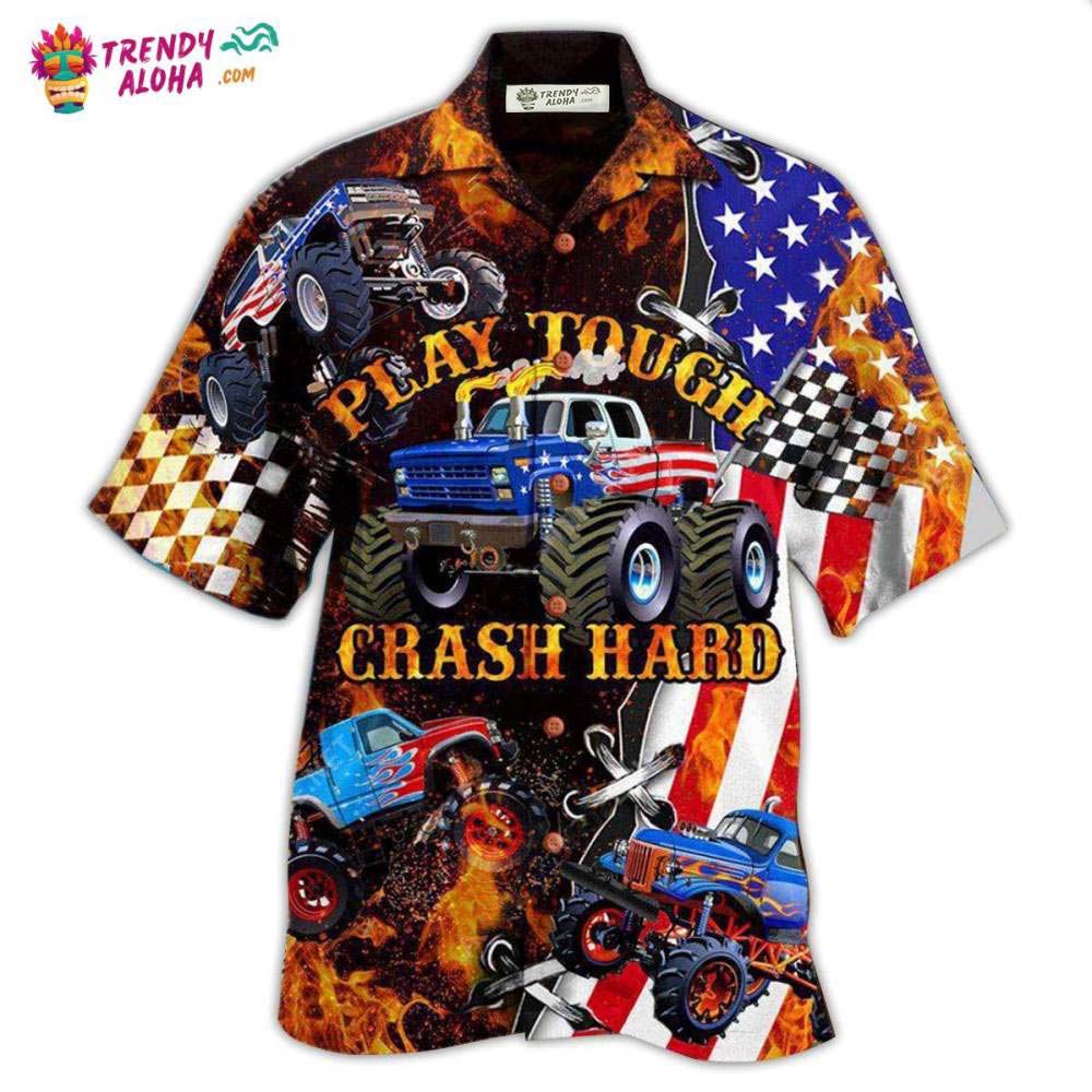 Monster Truck Fire Monster Truck Play Tough Crash Hard Hawaiian Shirt – Trendy Aloha Monster Truck Fire Monster Truck Play Tough Crash Hard Hawaiian Shirt – Trendy Aloha