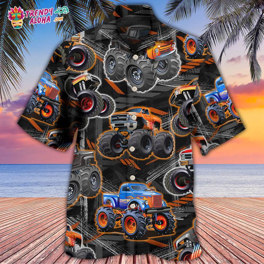 Monster Truck Racing Art Hawaiian Shirt – Trendy Aloha