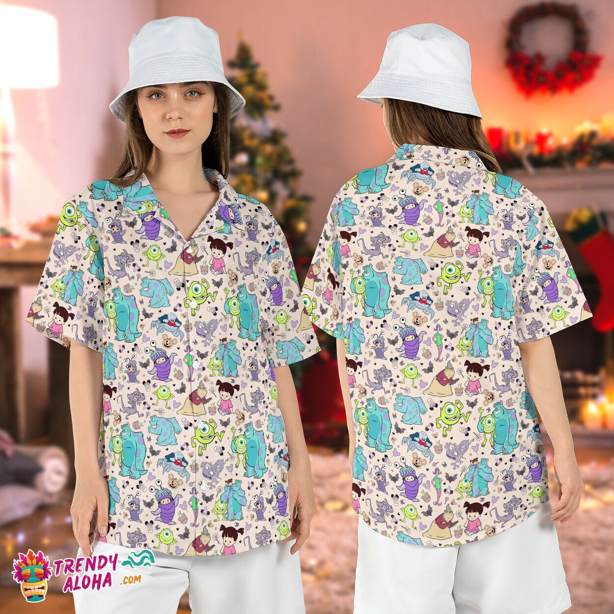 Monsters Inc Halloween Scary Disneyworld Party Hawaiian Shirt
