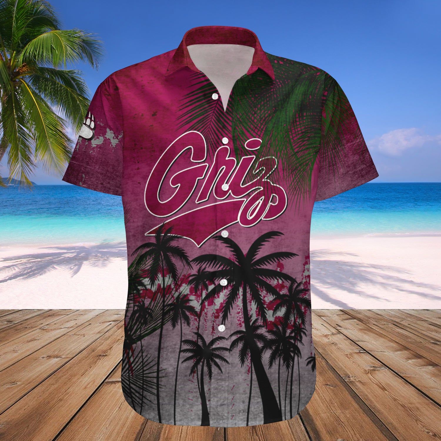 Montana Grizzlies Hawaii Shirt Coconut Tree Tropical Grunge – NCAA