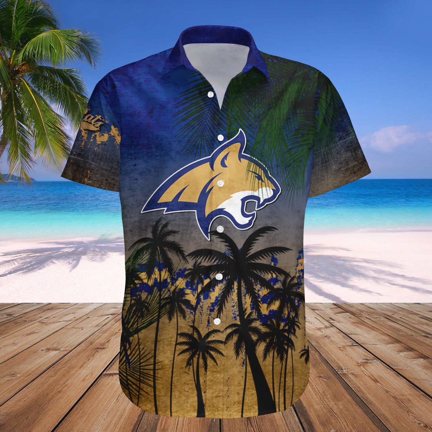 Montana State Bobcats Hawaii Shirt Coconut Tree Tropical Grunge – NCAA