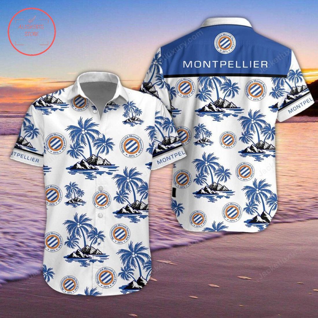 Montpellier Herault Sc Coconut Tree Hawaiian Shirt