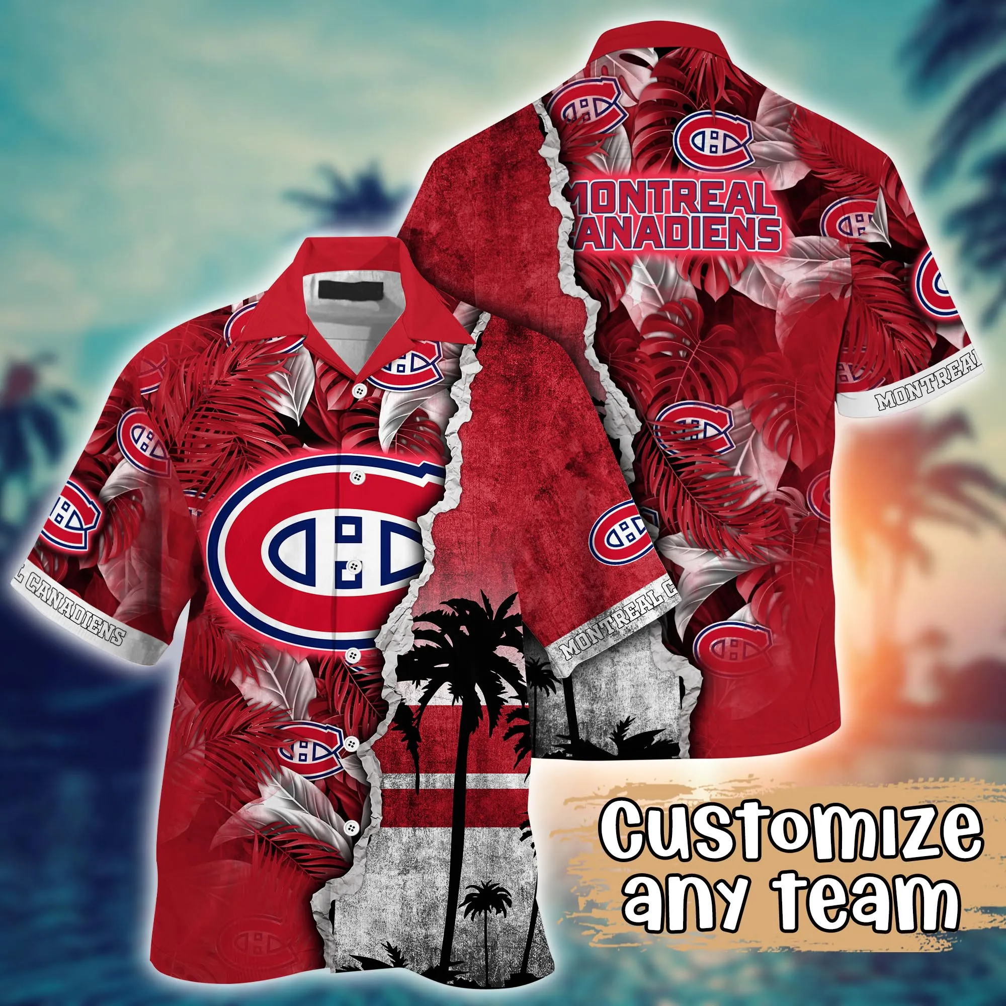 Montreal Canadiens NHL Hawaiian Shirt Custom Beach Season Aloha Shirt Montreal Canadiens NHL Hawaiian Shirt Custom Beach Season Aloha Shirt