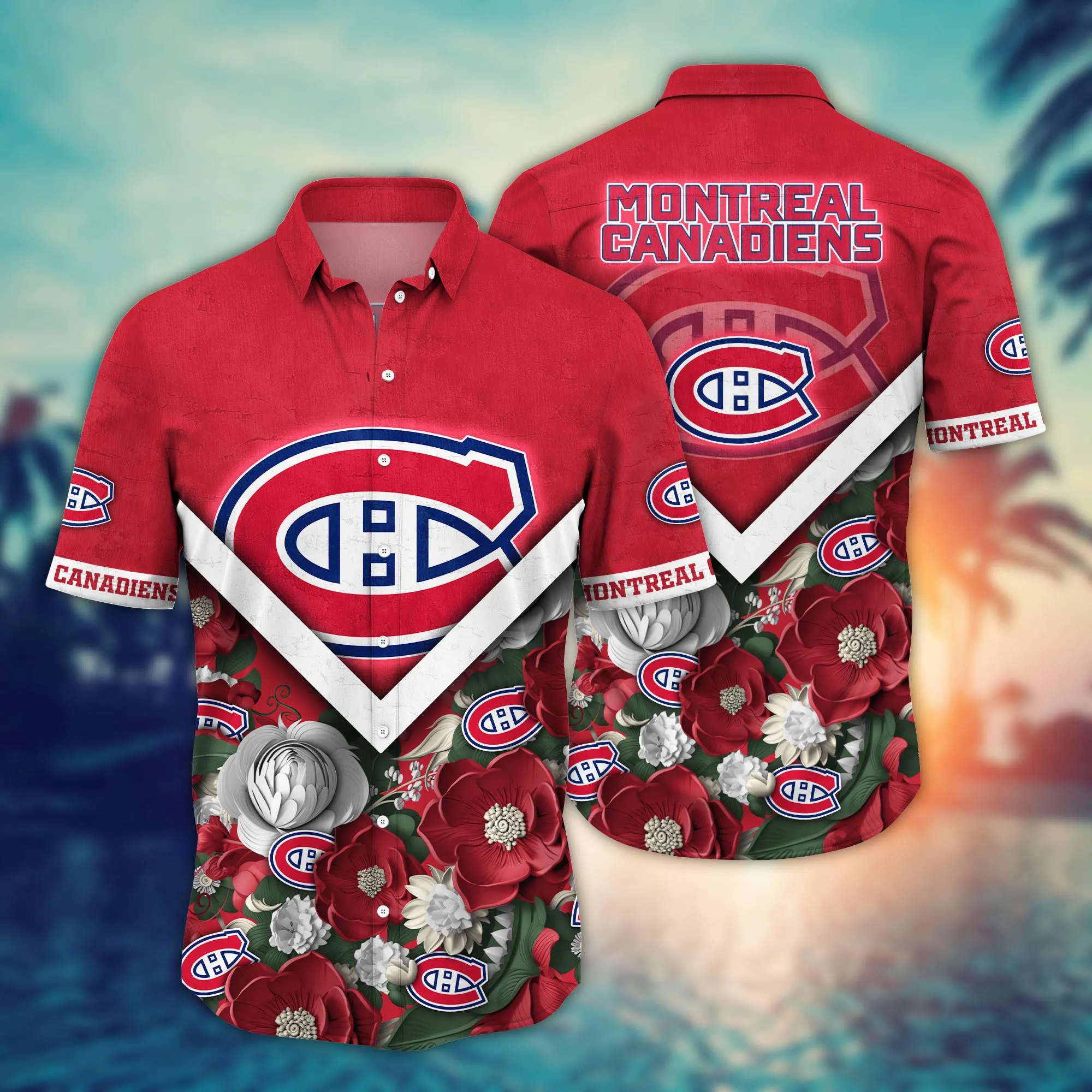 Montreal Canadiens NHL Hawaiian Shirt Custom Vacation Aloha Shirt Montreal Canadiens NHL Hawaiian Shirt Custom Vacation Aloha Shirt