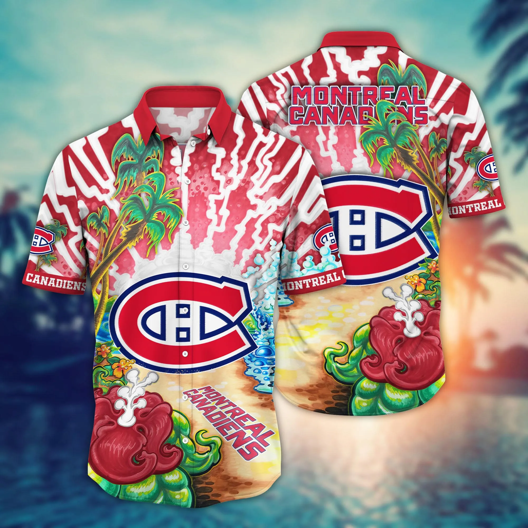 Montreal Canadiens NHL Hawaiian Shirt Vacation Spotstime Aloha Shirt Montreal Canadiens NHL Hawaiian Shirt Vacation Spotstime Aloha Shirt