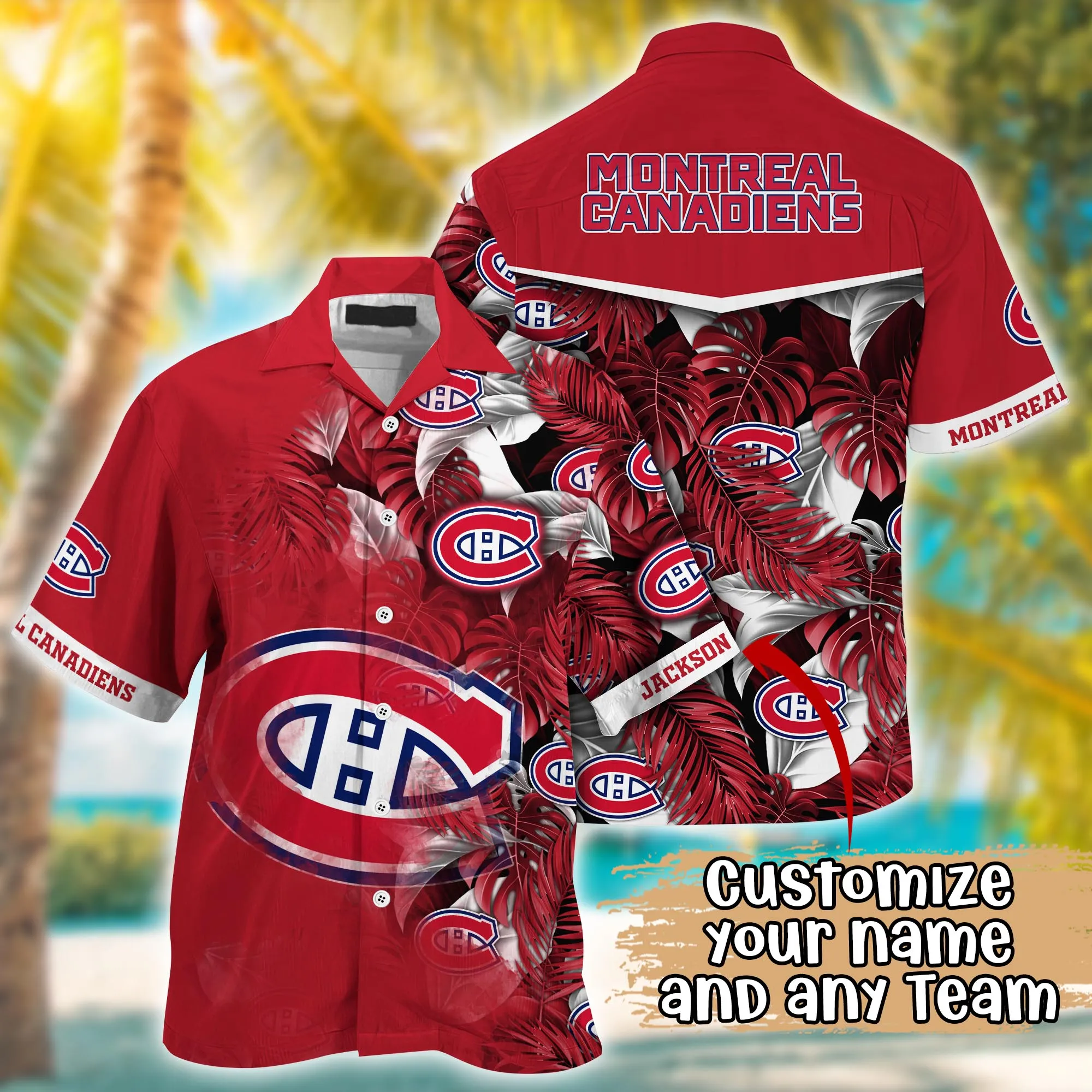 Montreal Canadiens NHL Summer Hawaii Shirt And Tshirt Custom Aloha Shirt Montreal Canadiens NHL Summer Hawaii Shirt And Tshirt Custom Aloha Shirt