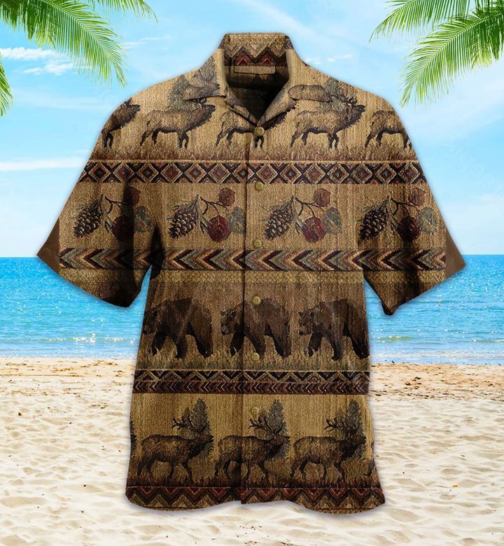 Moose And Bear G Trendy Hawaiian Shirt 3D Summer Gifts