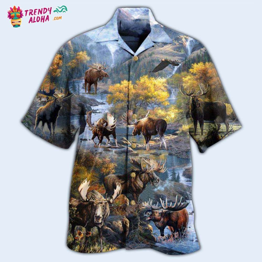 Moose Make Me Happy Everyday Hawaiian Shirt – Trendy Aloha