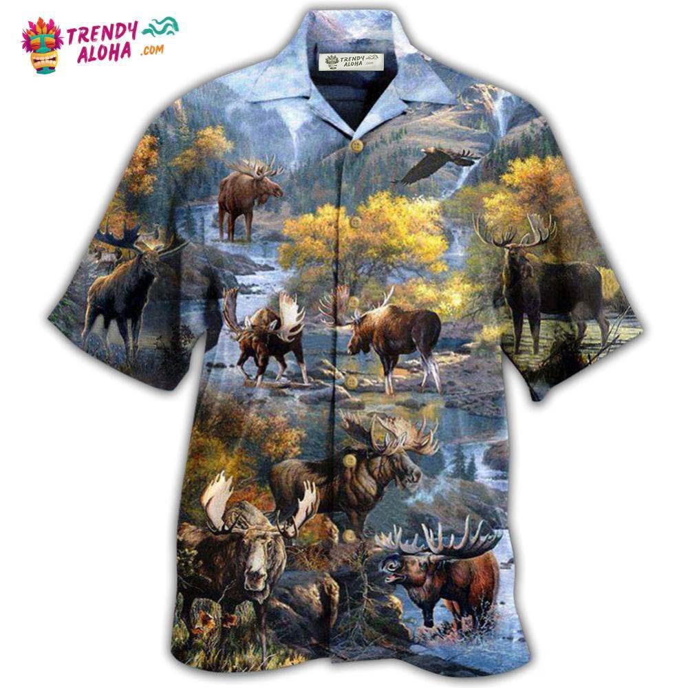 Moose Make Me Happy Everyday Hawaiian Shirt – Trendy Aloha