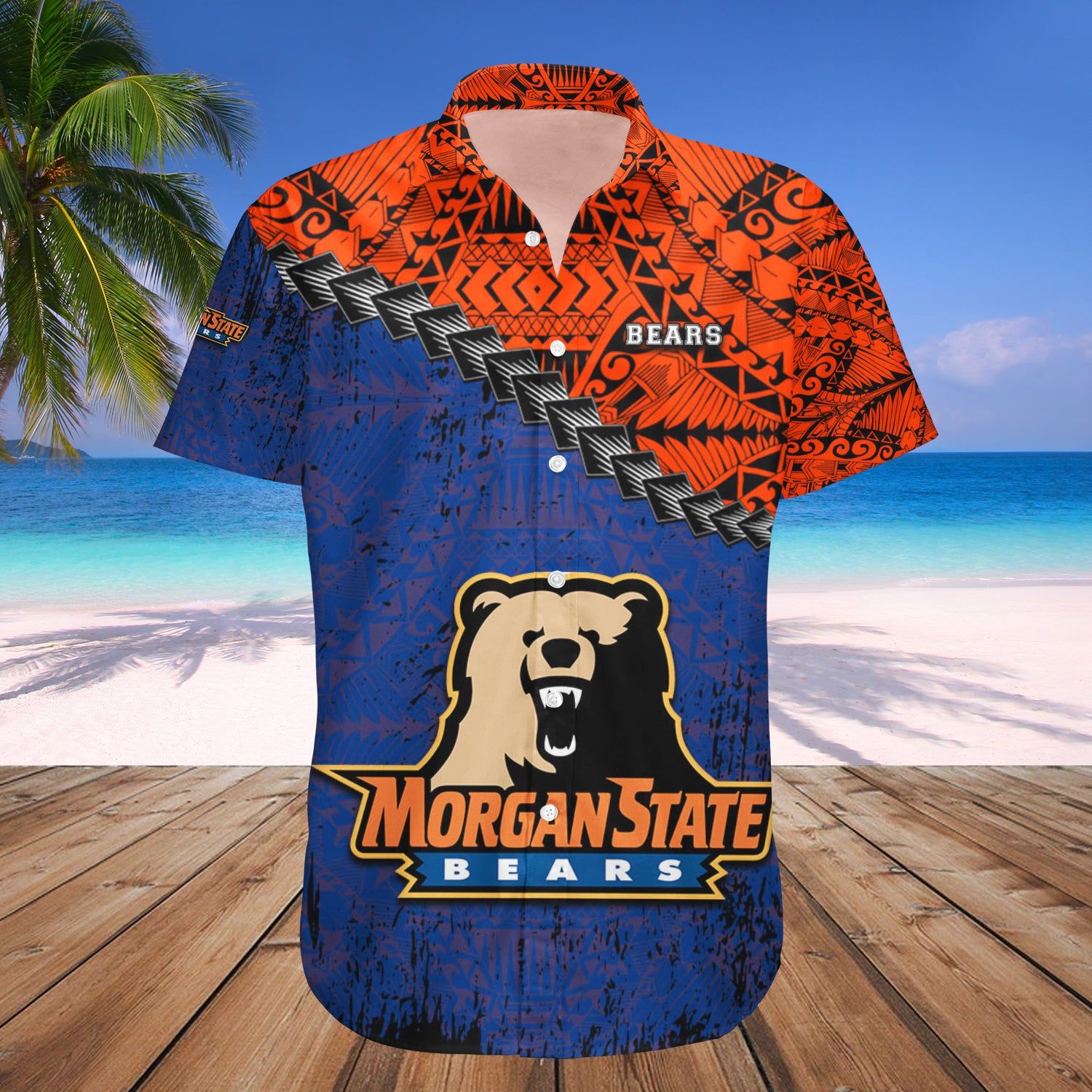 Morgan State Bears Hawaii Shirt Grunge Polynesian Tattoo – NCAA