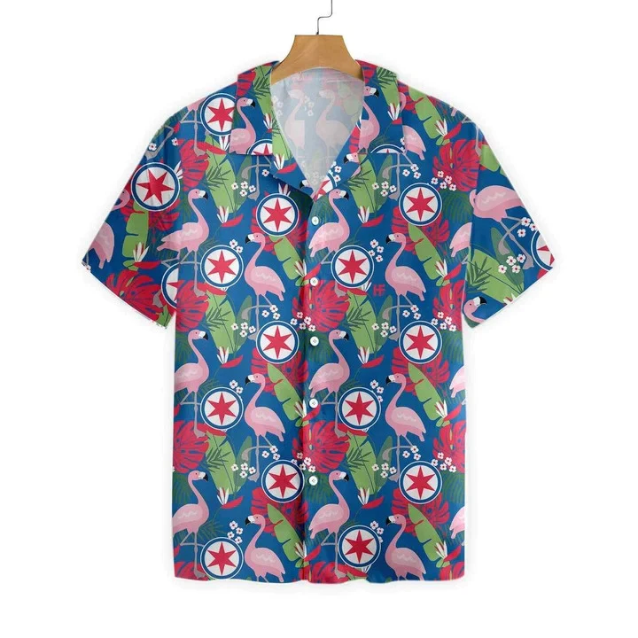 Morning Glory Flamingo Chicago Ornamental Design Hawaiian Shirt
