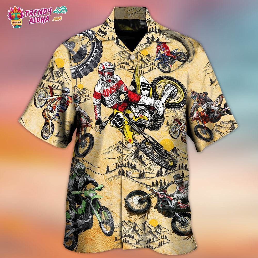 Motocross Lover Motorcycle Biker Vintage Art Style Hawaiian Shirt – Trendy Aloha