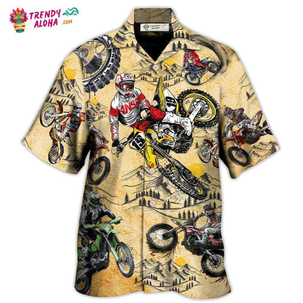 Motocross Lover Motorcycle Biker Vintage Art Style Hawaiian Shirt – Trendy Aloha