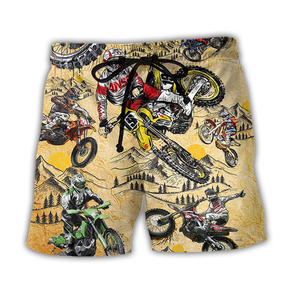 Motocross Lover Motorcycle Biker Vintage Art Style Trendy Aloha Hawaiian Beach Shorts Motocross Lover Motorcycle Biker Vintage Art Style Trendy Aloha Hawaiian Beach Shorts