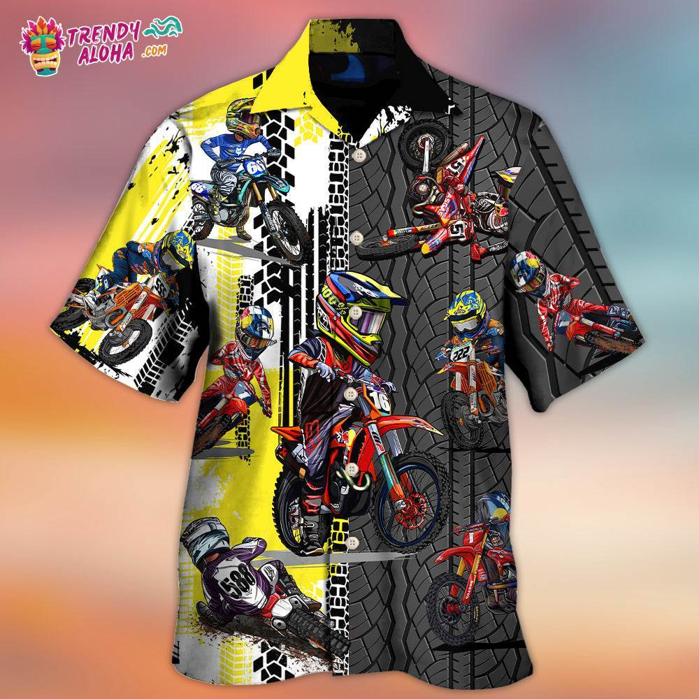 Motocross Racing Lover Motorcycle Art Style Hawaiian Shirt – Trendy Aloha