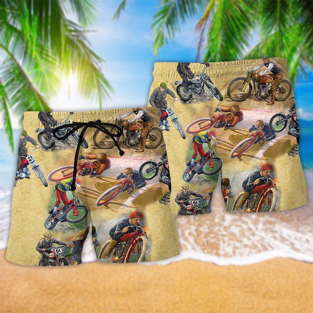 Motorcycle Amazing Vintage Cool Trendy Aloha Hawaiian Beach Shorts
