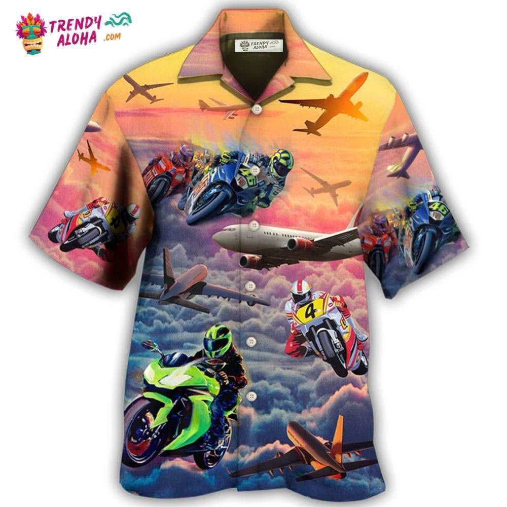 Motorcycle And Airplane Lover Dream Sky Hawaiian Shirt – Trendy Aloha Motorcycle And Airplane Lover Dream Sky Hawaiian Shirt – Trendy Aloha