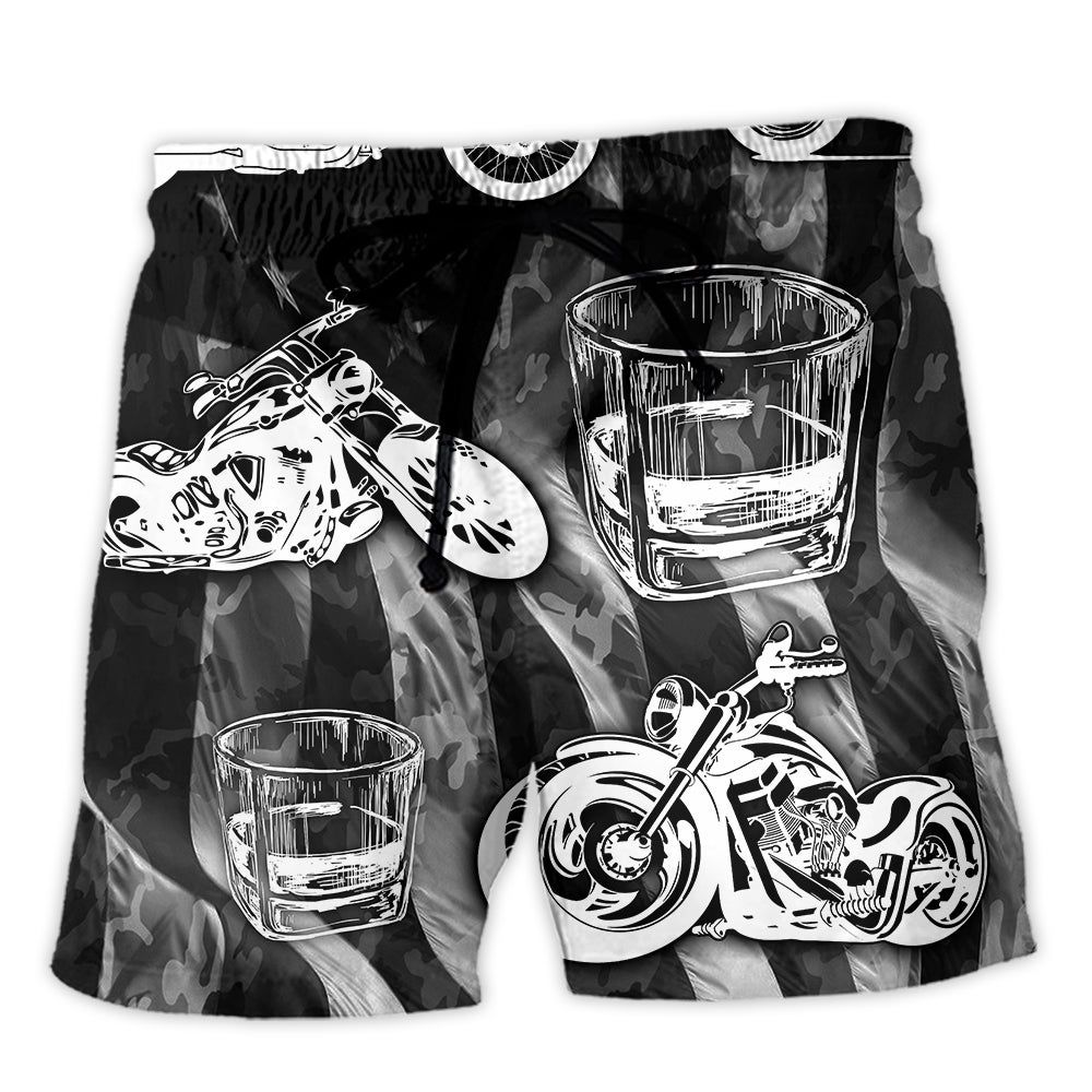 Motorcycle And Whiskey I Like Trendy Aloha Hawaiian Beach Shorts Motorcycle And Whiskey I Like Trendy Aloha Hawaiian Beach Shorts