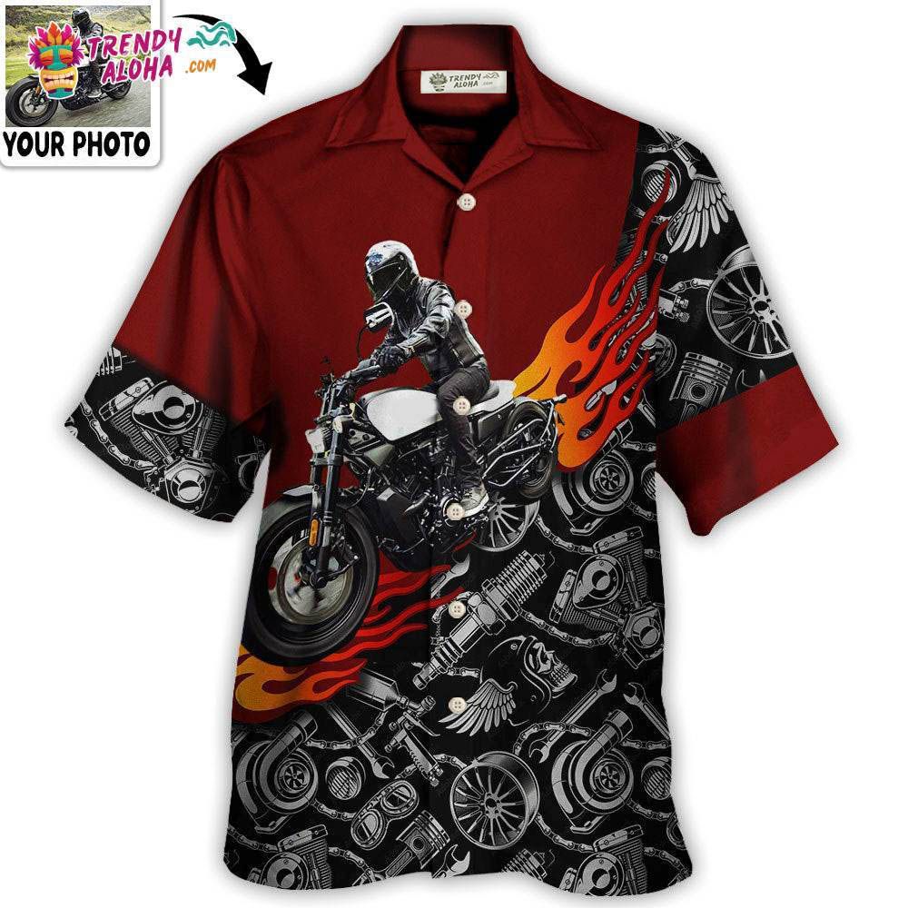 Motorcycle Biker Flame Custom Photo Hawaiian Shirt – Trendy Aloha Motorcycle Biker Flame Custom Photo Hawaiian Shirt – Trendy Aloha