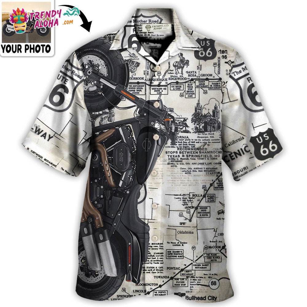 Motorcycle Biker Happy Ride No Road Is To Long Custom Photo Hawaiian Shirt – Trendy Aloha Motorcycle Biker Happy Ride No Road Is To Long Custom Photo Hawaiian Shirt – Trendy Aloha