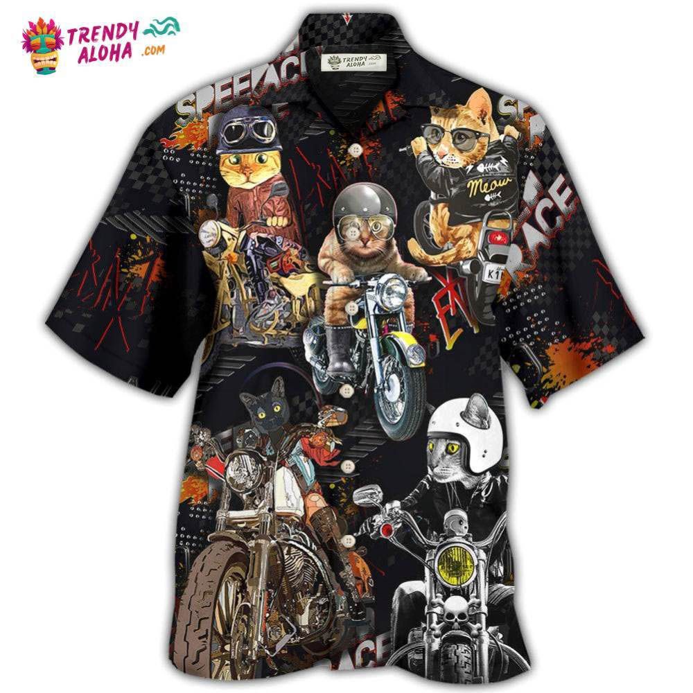 Motorcycle I Like Motocycles And Cats Hawaiian Shirt – Trendy Aloha