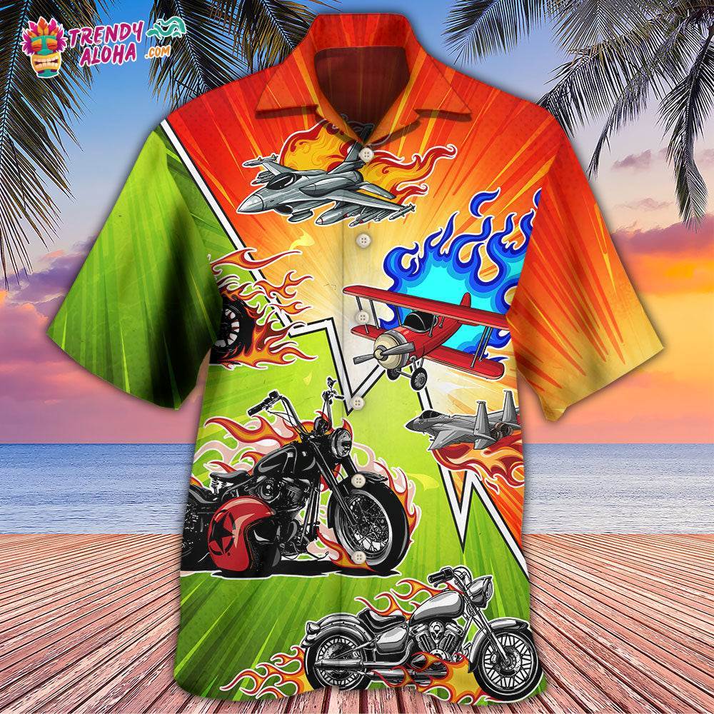 Motorcycle I Like Motorcycles And Airplanes Hawaiian Shirt – Trendy Aloha