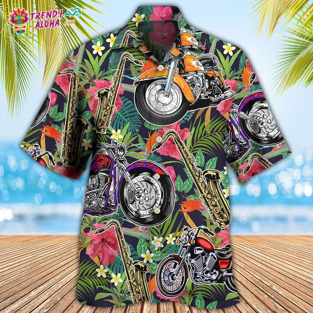 Motorcycle I Like Motorcycles And Saxophone Hawaiian Shirt – Trendy Aloha