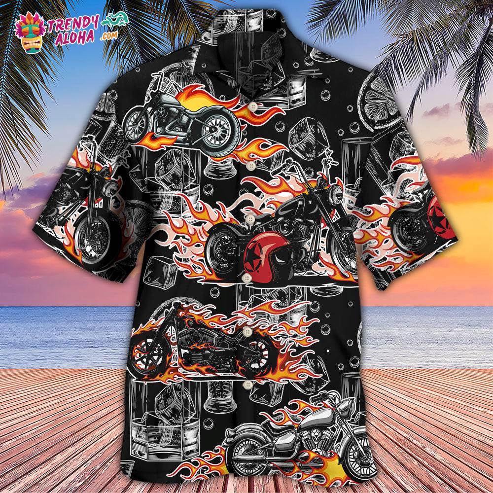 Motorcycle I Like Motorcycles And Whiskey Hawaiian Shirt – Trendy Aloha