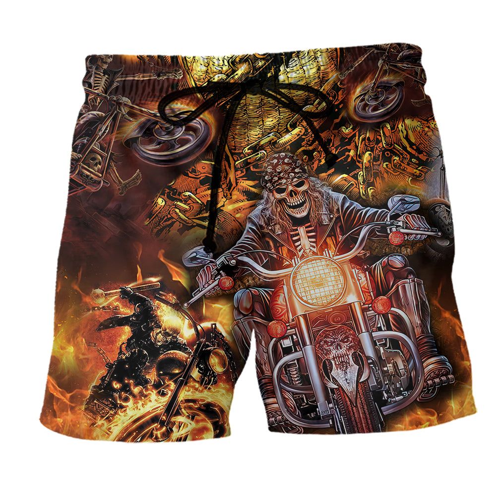 Motorcycle Skull Racing Fast Trendy Aloha Hawaiian Beach Shorts Motorcycle Skull Racing Fast Trendy Aloha Hawaiian Beach Shorts