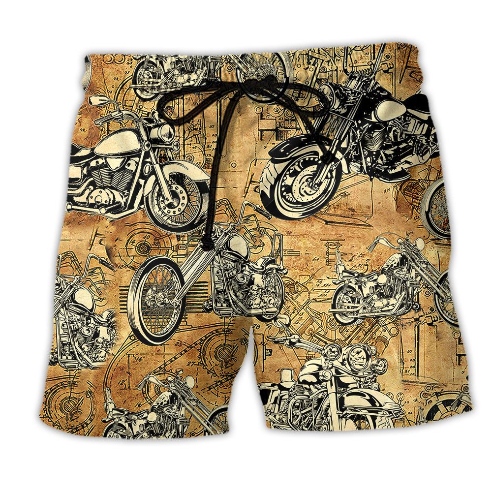 Motorcycle Vintage So Amazing Trendy Aloha Hawaiian Beach Shorts Motorcycle Vintage So Amazing Trendy Aloha Hawaiian Beach Shorts