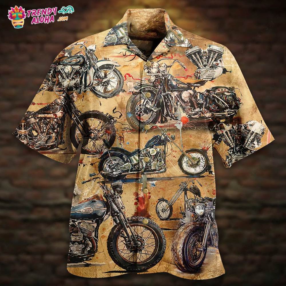 Motorcycle Vintage Style Ride And Live Today Hawaiian Shirt – Trendy Aloha